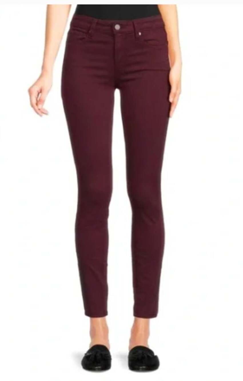 Paige Verdugo Ankle Skinny Jeans Burgundy Women's Size 25 NWT